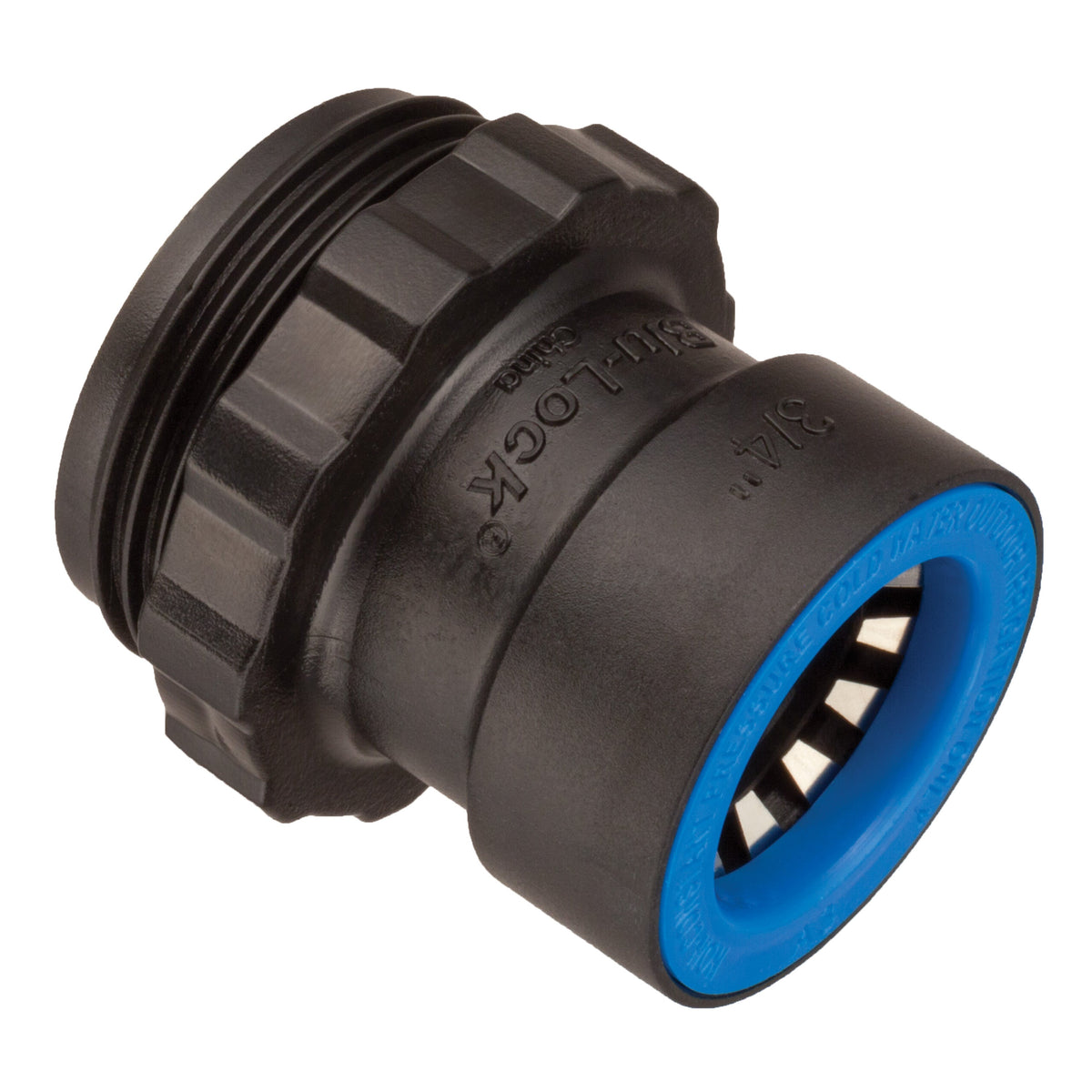 Valve manifold system 3/4in Blu-Lock adapter, black plastic with blue ring Orbit Irrigation on Tampa Home & Garden Store