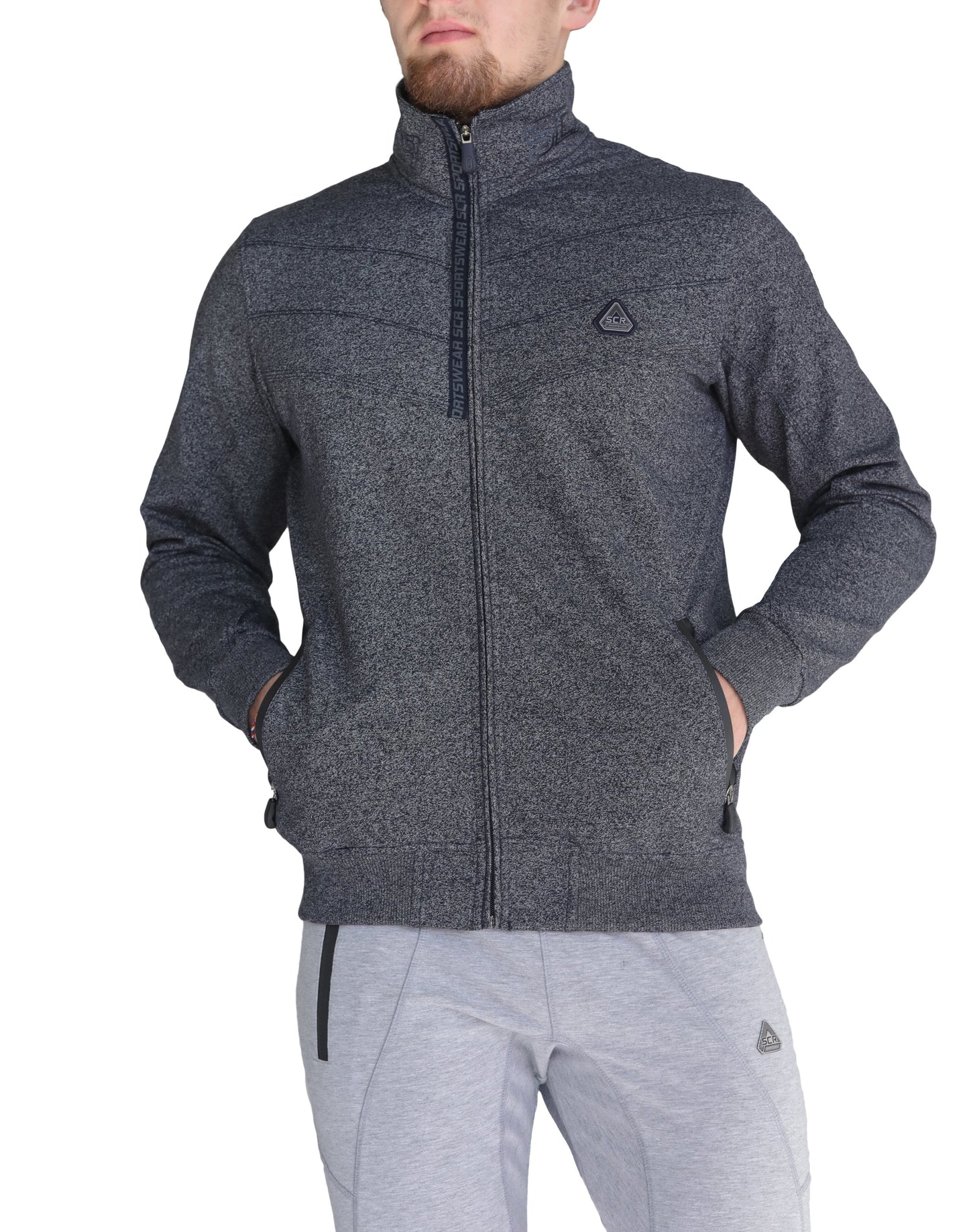 Full Zip Cotton Blend Sweatshirt For Men