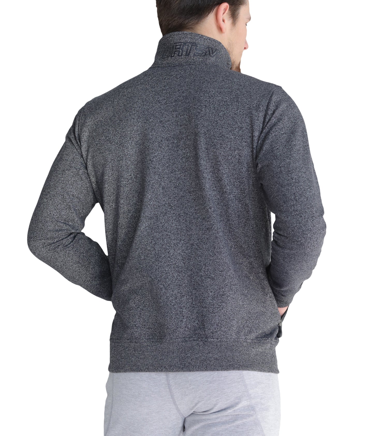 Full Zip Cotton Blend Sweatshirt For Men