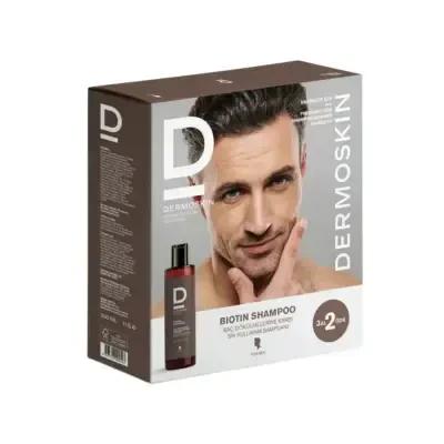Dermoskin Biotin Men's Shampoo box 3x200ml featuring a man on the cover on Tampa Home & Garden Store