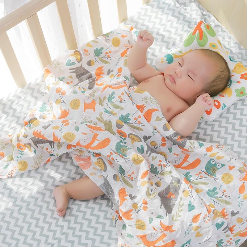 Stevvex nursing pillow with animal-print cover for baby on chevron crib sheet on Tampa Home & Garden Store