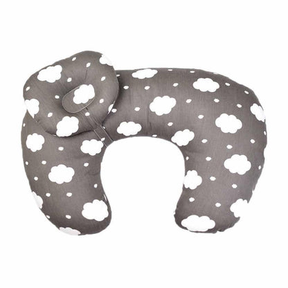 Newborn nursing pillow Stevvex U-shaped gray cloud print for baby on Tampa Home & Garden Store