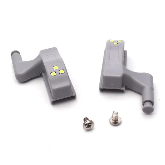 Stevvex LED inner hinge lamp under cabinet light, two L-shaped modules with LEDs and screws on Tampa Home & Garden Store