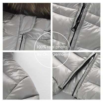 Winter snowsuit baby jacket by Stevvex in silver gray; quilted puffer with front zipper on Tampa Home & Garden Store