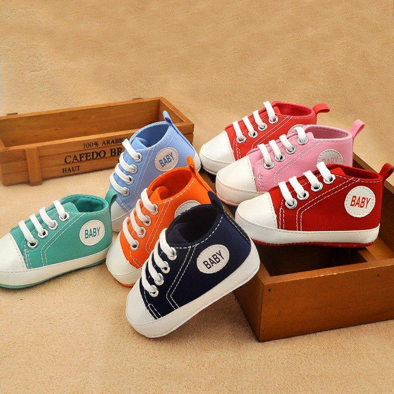 Stevvex Classic Canvas Baby First Walkers sneakers in assorted colors 6 pairs white toe caps on Tampa Home & Garden Store
