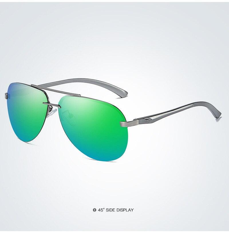 Stevvex polarized aviator sunglasses aluminum-magnesium frame and green-blue mirrored lenses on Tampa Home & Garden Store