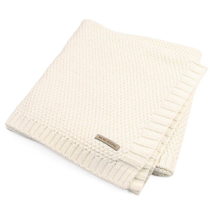 Stevvex knitted baby swaddle blanket ivory, super soft newborn wrap for bed or stroller on Tampa Home & Garden Store