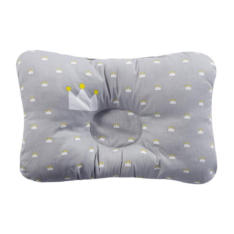 Stevvex nursing pillow grey with crown print for baby, modern design and anti-flat-head aid on Tampa Home & Garden Store