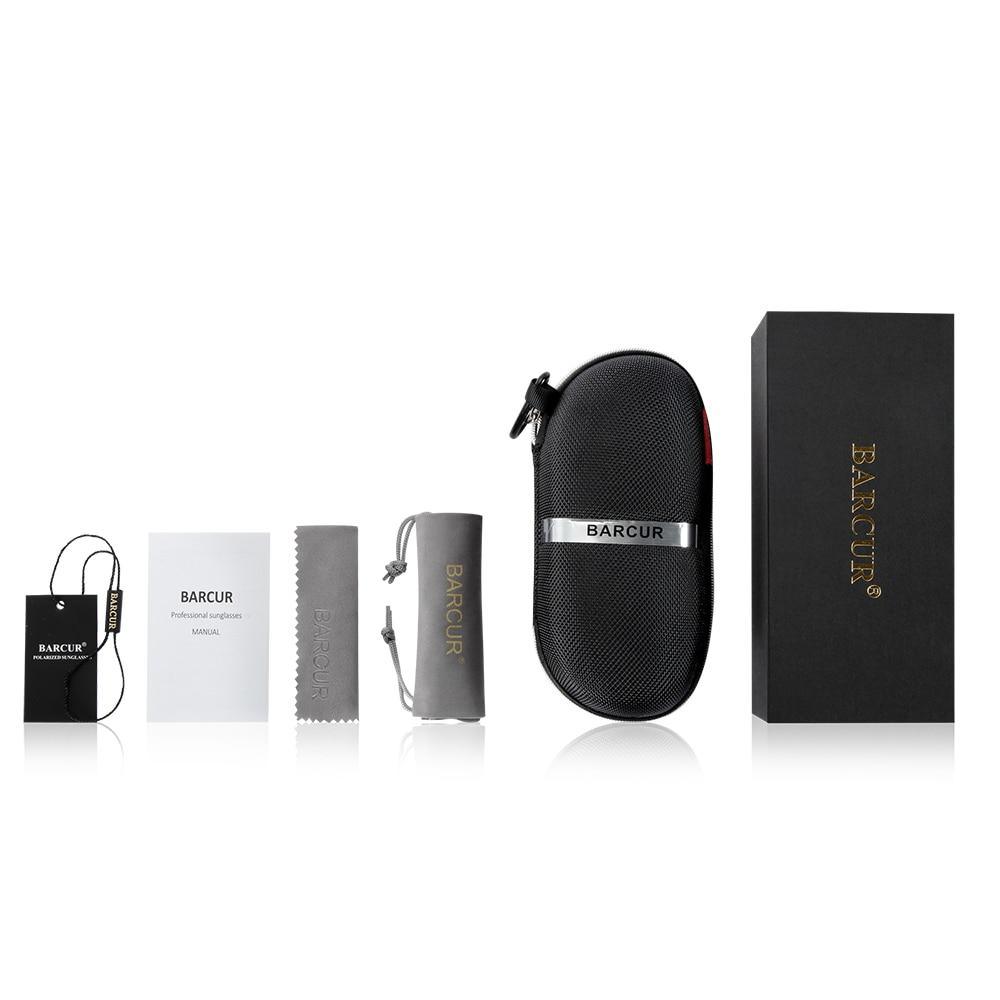 Black textured hard sunglass case with BARCUR band, BARCUR box, and cleaning cloths on Tampa Home & Garden Store