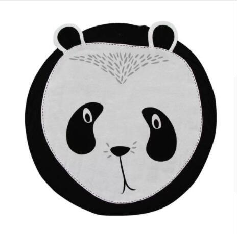 Panda face round baby rug black and white cotton plush for kids on Tampa Home & Garden Store