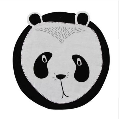 Panda face round baby rug black and white cotton plush for kids on Tampa Home & Garden Store