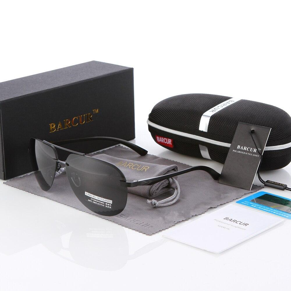 Barcur polarized sunglasses black aviation pilot style aluminium magnesium frame UV400 on Tampa Home & Garden Store