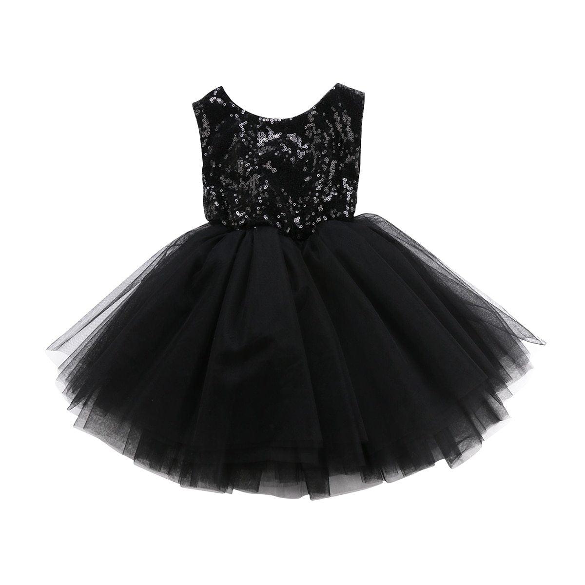 Baby dress Stevvex black sleeveless sequin bodice with layered tulle skirt on Tampa Home & Garden Store