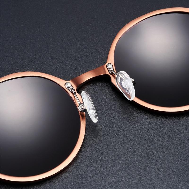 Stevvex round luxury polarized sunglasses with rose-gold metal frame and UV400 lenses on Tampa Home & Garden Store