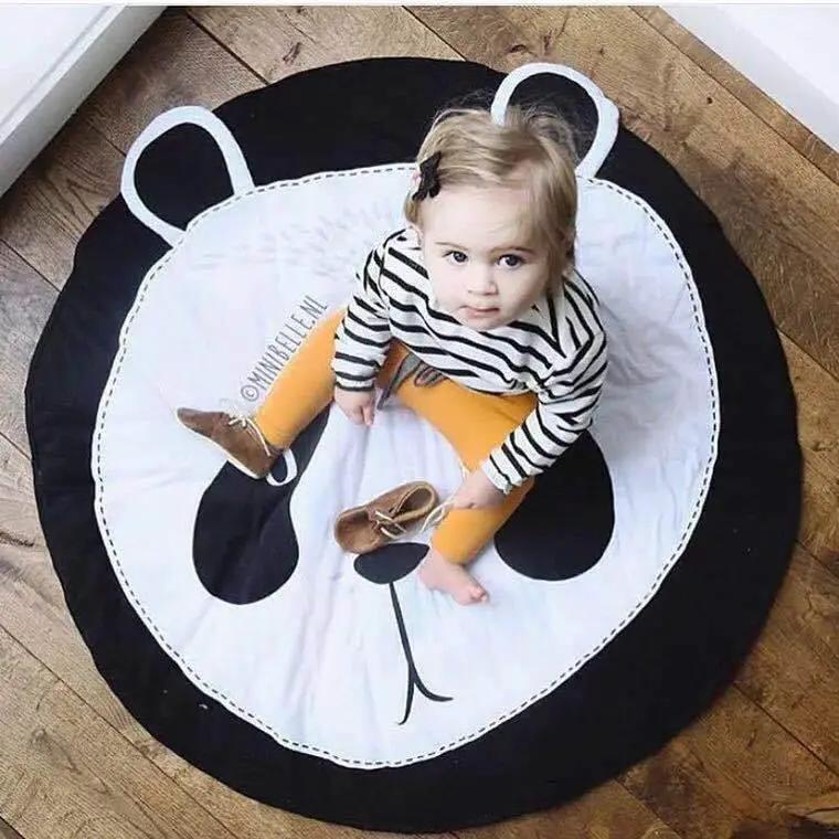 Cotton Baby Round Play Mat with Zipper Washable