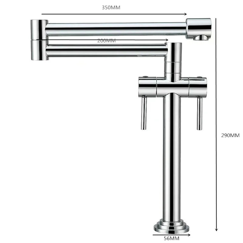 DecorBites Kitchen Faucet solid brass deck-mounted sink mixer with polished chrome finish on Tampa Home & Garden Store