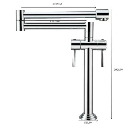 DecorBites Kitchen Faucet solid brass deck-mounted sink mixer with polished chrome finish on Tampa Home & Garden Store