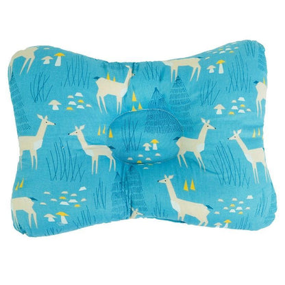 Stevvex blue animal-print nursing pillow with deer and curved head-support, nursery decor on Tampa Home & Garden Store