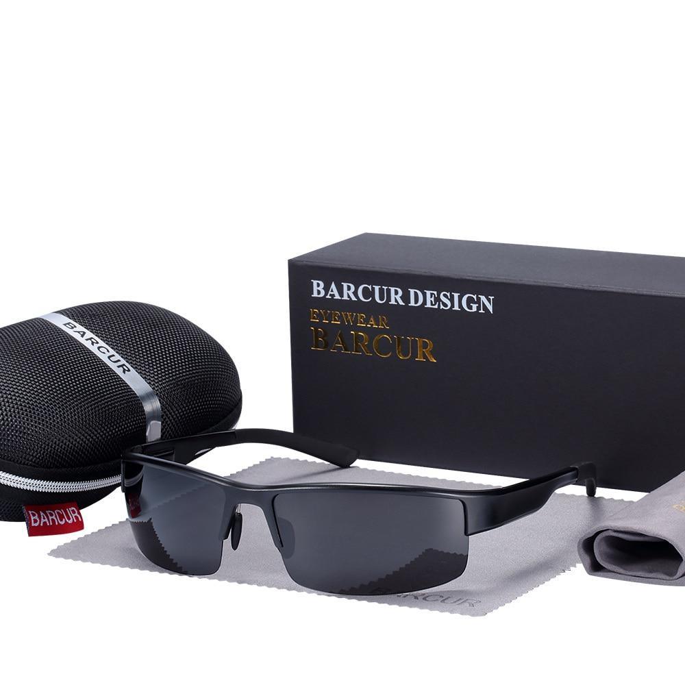 Sunglasses Barcur Design oversized square polarized with UV400 protection, black frame on Tampa Home & Garden Store