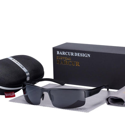 Sunglasses Barcur Design oversized square polarized with UV400 protection, black frame on Tampa Home & Garden Store