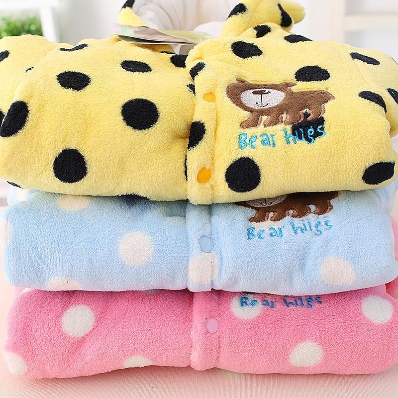 Modern Winter Baby Bear Hooded Romper by Stevvex in yellow fleece; 3 color options on Tampa Home & Garden Store