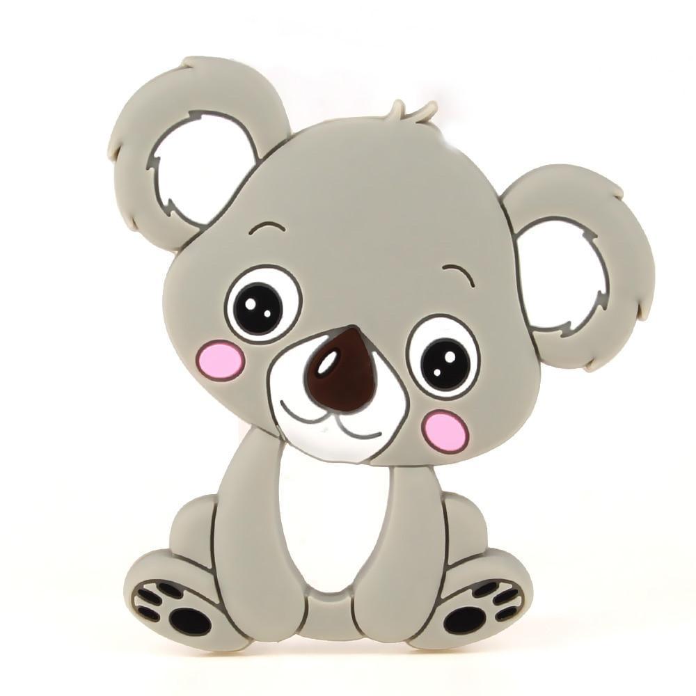 Stevvex baby silicone koala teether, gray BPA-free animal toy for infants on Tampa Home & Garden Store