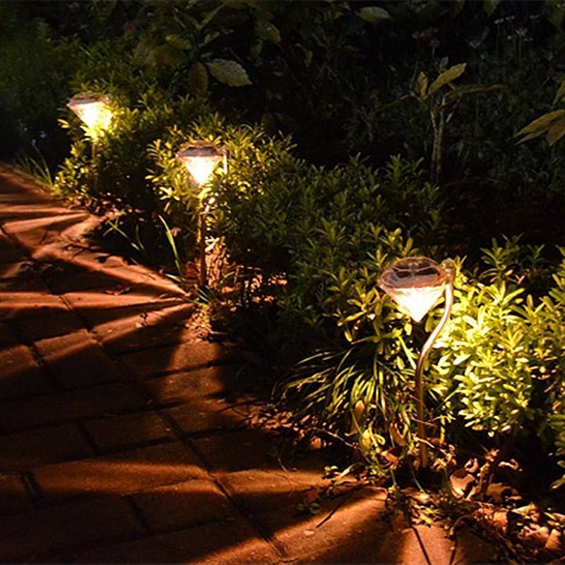 4 Pack Solar Diamond LED Lights and Garden Stakes