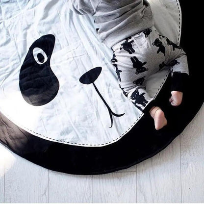 Cotton Baby Round Play Mat with Zipper Washable