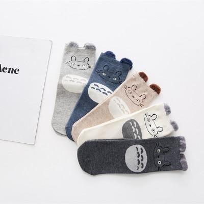 Stevvex 5-pack cotton baby socks with cartoon faces in gray blue on Tampa Home & Garden Store