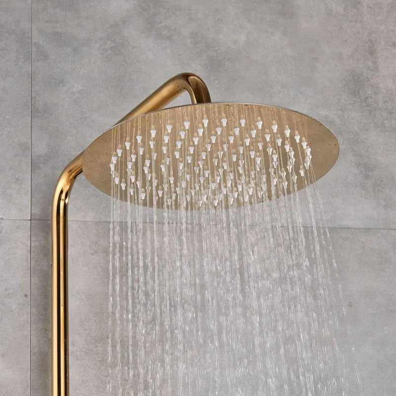 Juego de grifo de ducha de 3 vías con boquilla de lluvia y cascada