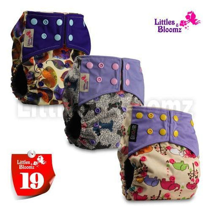 Stevvex cloth pocket nappies set of 3 in assorted colorful prints for babies on Tampa Home & Garden Store