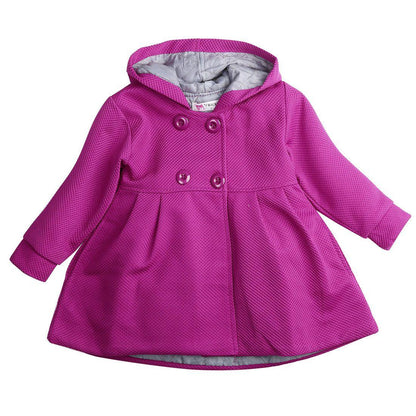 Puffer coat Stevvex pink-purple hooded baby with double-breasted buttons textured quilted on Tampa Home & Garden Store