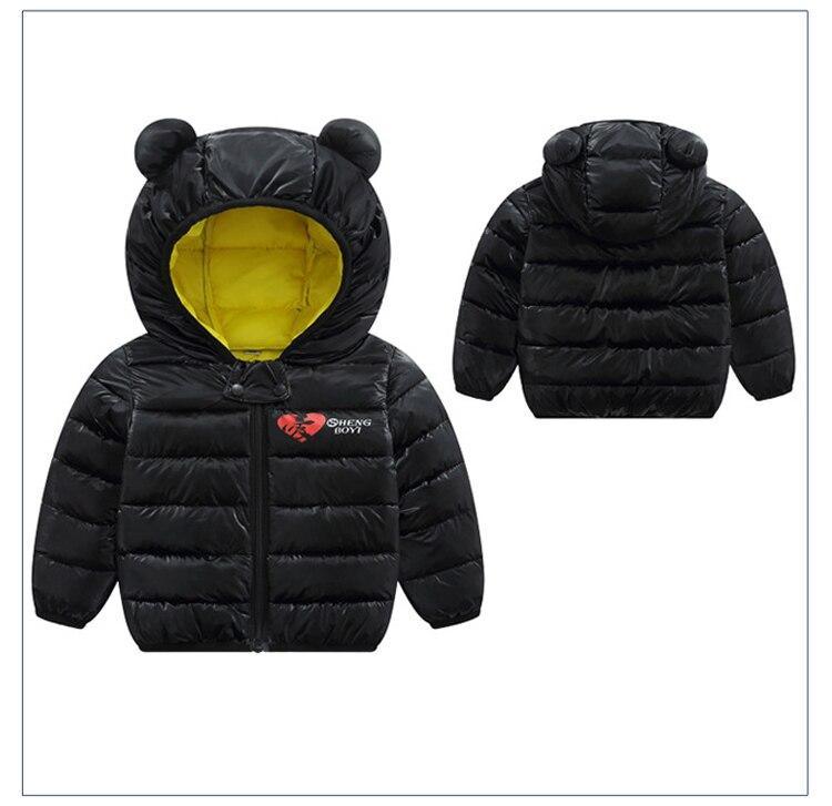 Stevvex infant black puffer jacket with yellow lining and hood, front zipper for babies on Tampa Home & Garden Store