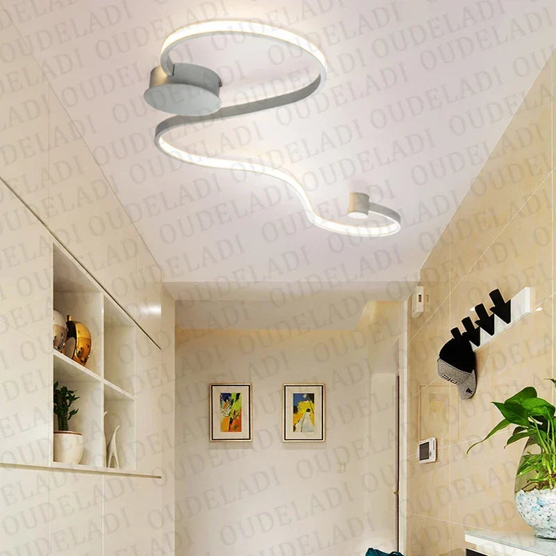 DecorBites LED aluminum spiral ceiling lamp with white ring light and modern minimalist design on Tampa Home & Garden Store