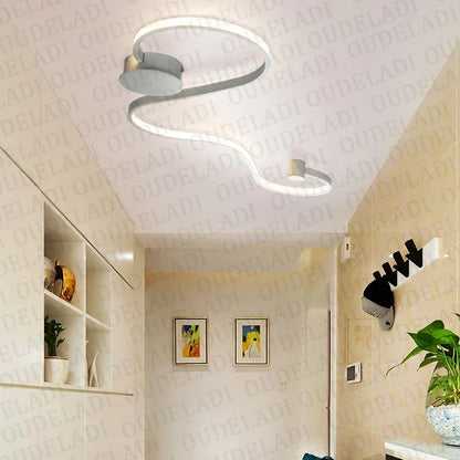 DecorBites LED aluminum spiral ceiling lamp with white ring light and modern minimalist design on Tampa Home & Garden Store