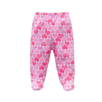 Baby pants pink heart-pattern 100% cotton unisex Stevvex on Tampa Home & Garden Store