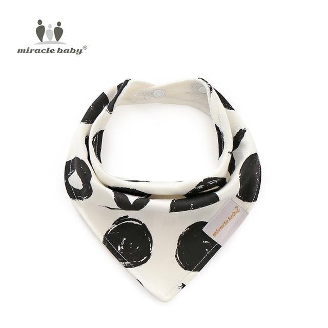 Stevvex baby swaddle blanket with cap white fabric with black abstract circles on Tampa Home & Garden Store