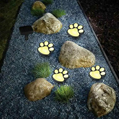 Led Solar Paw Lights for Garden Pathway 4 Pack