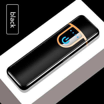 Stevvex black USB charging lighter with touch sensor dragon gravure on Tampa Home & Garden Store