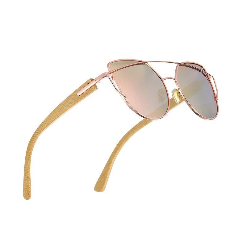 Stevvex bamboo cat-eye sunglasses with bamboo temples, polarized lenses on Tampa Home & Garden Store