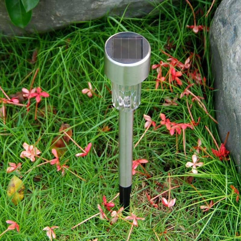 Garden solar path light Stevvex stainless steel with clear lantern on stake on Tampa Home & Garden Store