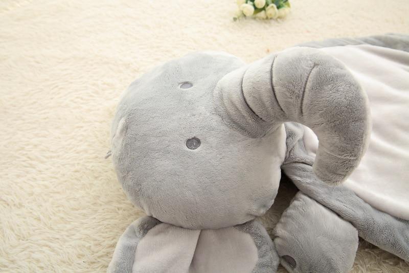 Stevvex gray plush elephant toy on soft fluffy carpet, cozy kids floor decor on Tampa Home & Garden Store