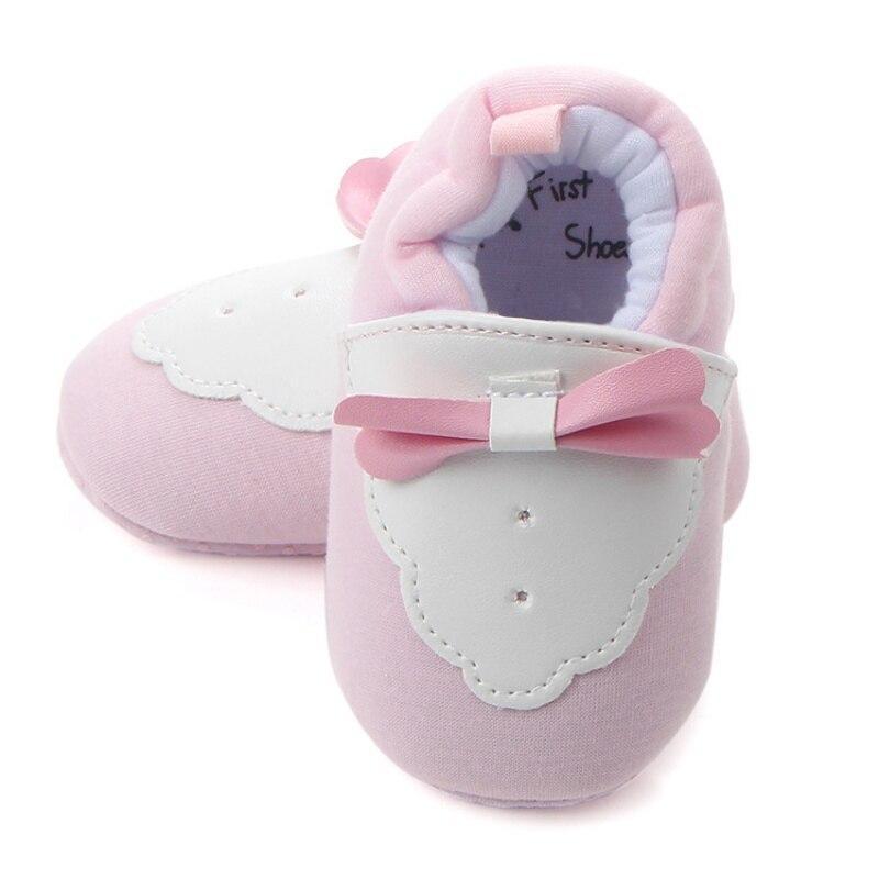 Stevvex baby soft prewalker shoes pink cotton pair with white butterfly flap and pink bow on Tampa Home & Garden Store