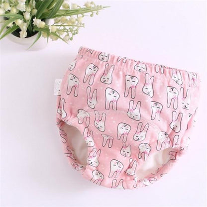 Pink Stevvex baby cloth training pants with bunny print, reusable nappies on Tampa Home & Garden Store