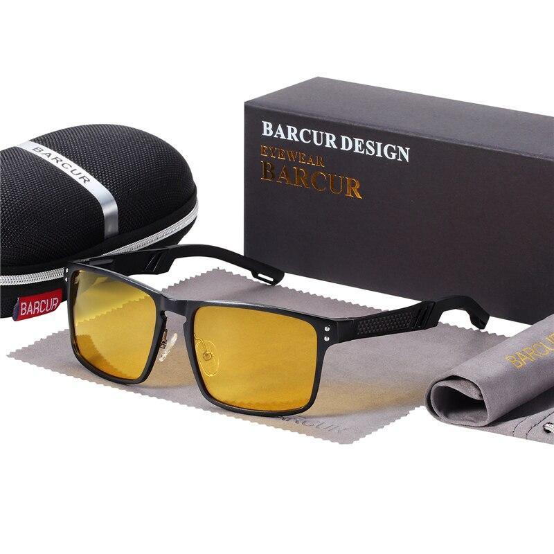 BARCUR men's sunglasses luxury sport yellow polarized lenses UV400 aluminium magnesium frame on Tampa Home & Garden Store
