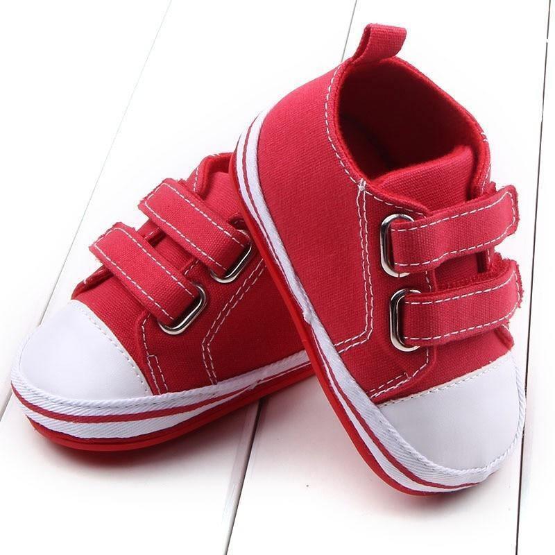 Baby shoes red walkers sneakers pair with Velcro straps 0-12M on Tampa Home & Garden Store