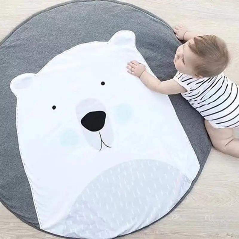 Cartoon Animals Baby Play Mat Round Pad for Kids