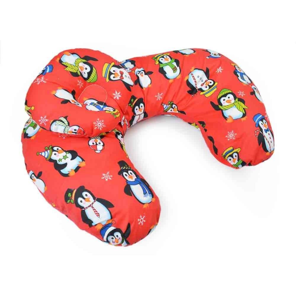 Stevvex newborn nursing pillow U-shaped red penguin print for babies on Tampa Home & Garden Store