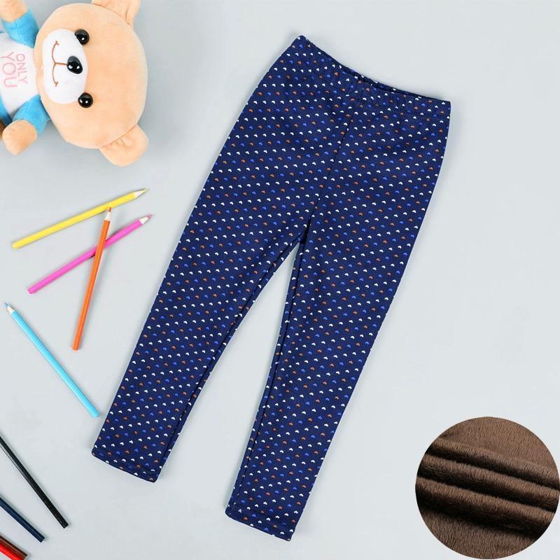 Stevvex navy baby girls leggings with small dot pattern and thick warm fleece lining on Tampa Home & Garden Store