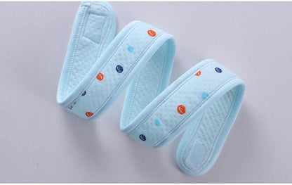 Stevvex cotton infant sleepsack in light blue with orange and navy dots on Tampa Home & Garden Store